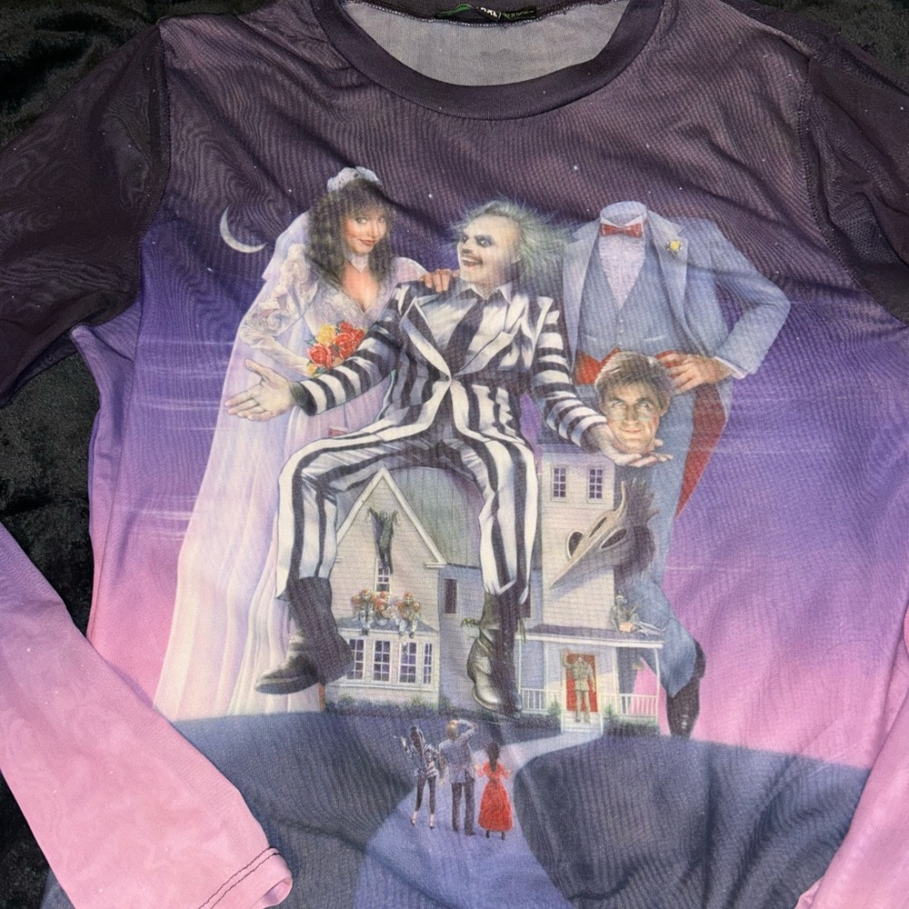 Dolls kill x beetle juice sheer graphic tee longsleeve